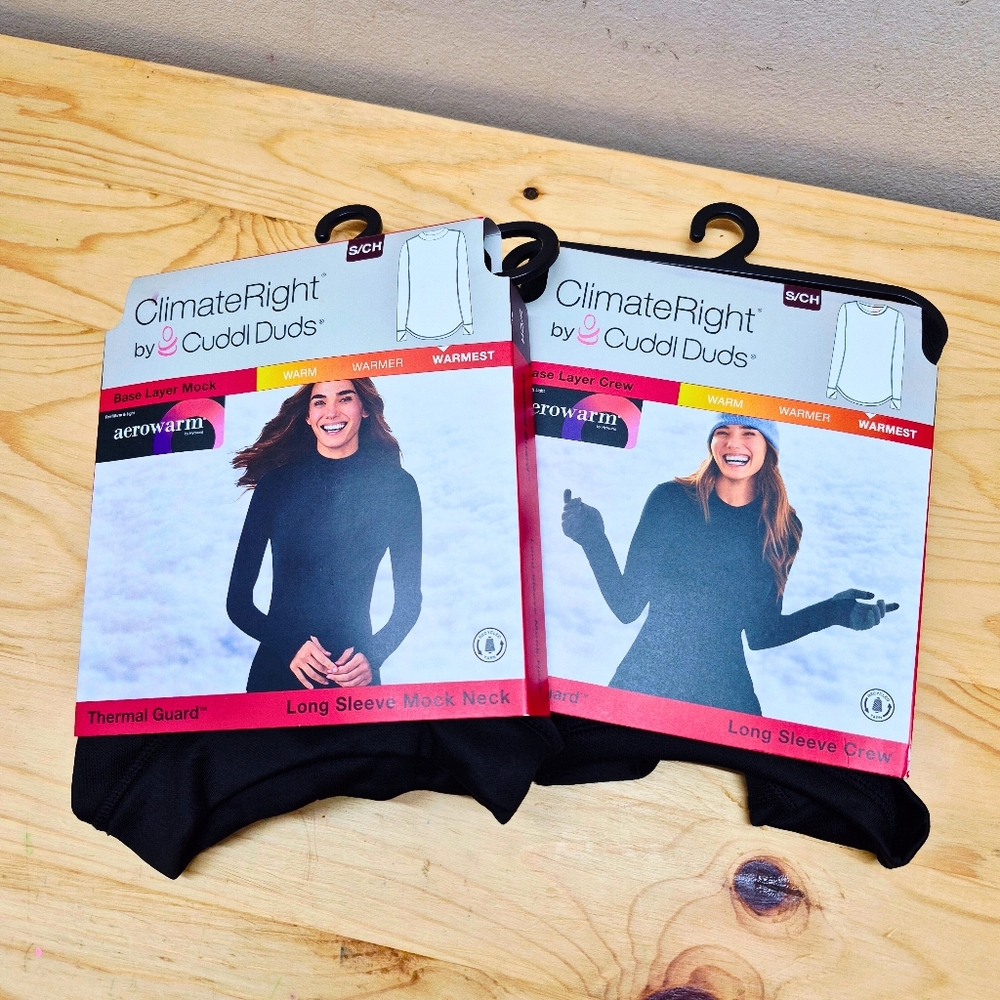 Cuddl Duds Black Long Sleeve Thermal Tops Bundle